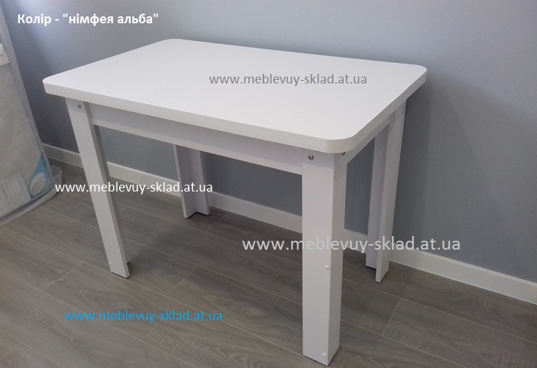 стіл КС-6 німфея альба, стол КС-6 Компанит, стол КС-6 нимфея альба, белый кухонный стол,