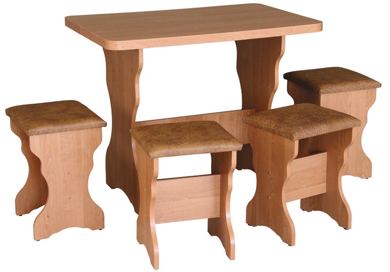 Кухонный стол с табуретами ольха, дешевый кухонный стол